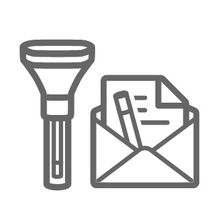 検査試料を採取し、同意書と提出
