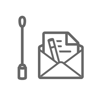 検査試料を採取し、同意書と提出